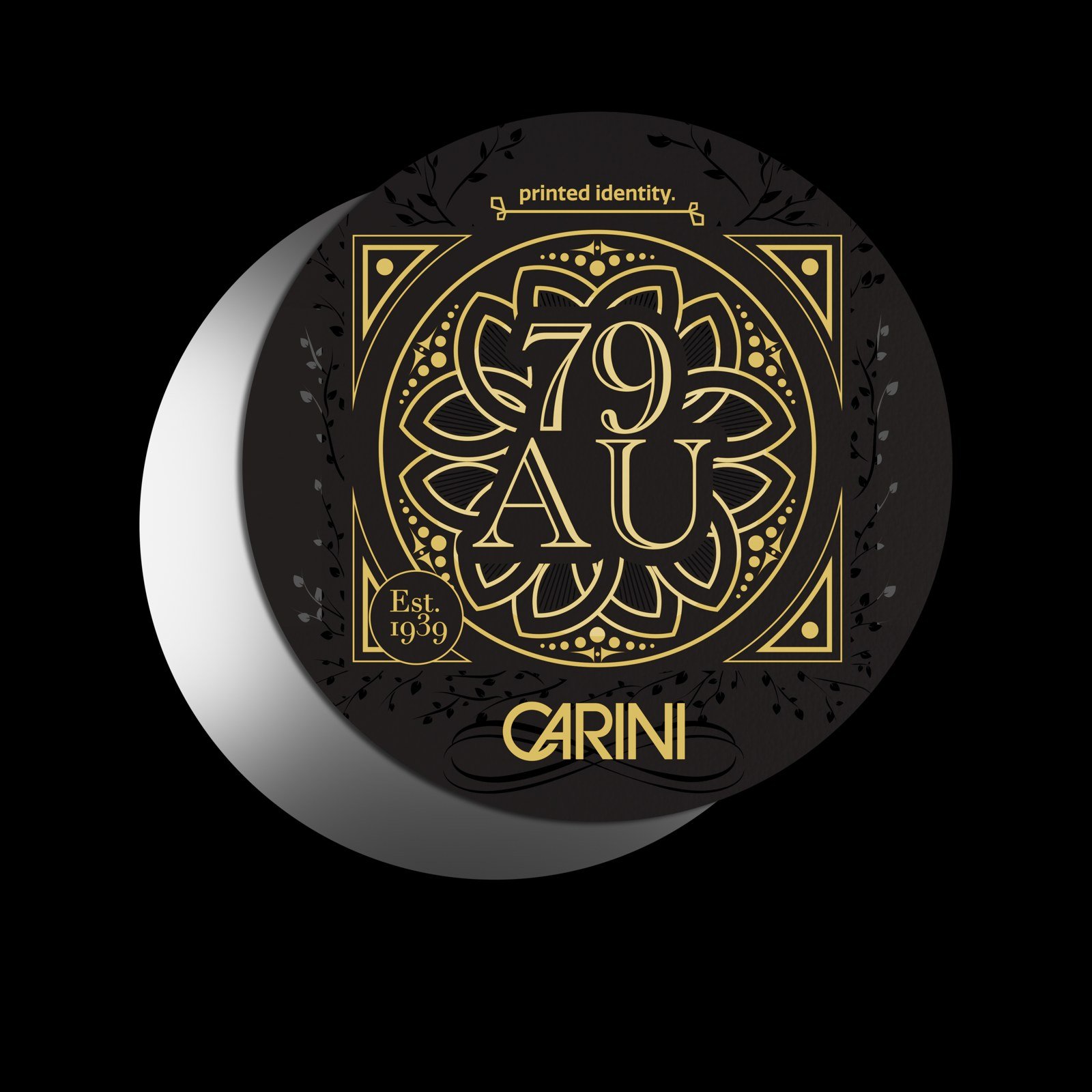 Runder Zero Drop mit goldener 79AU-Gestaltung